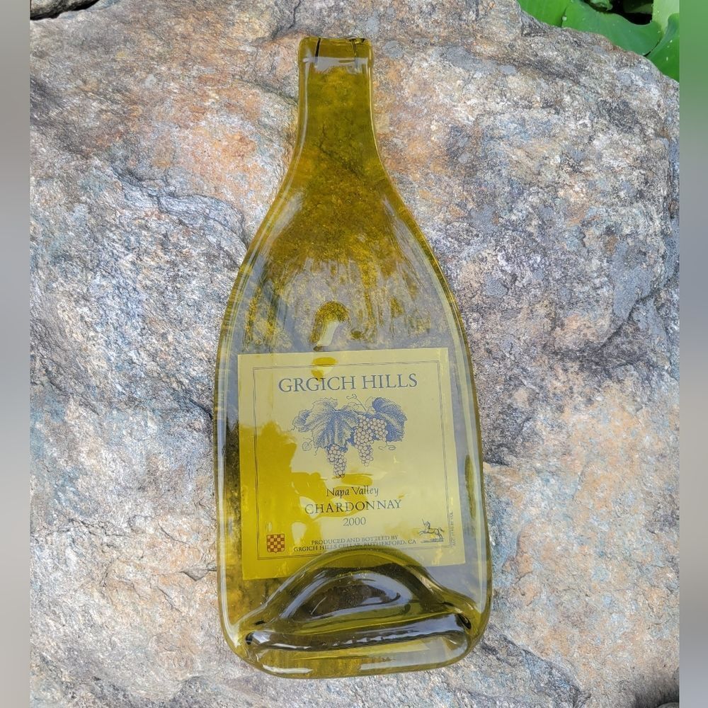Pressed Glass Wine Bottle